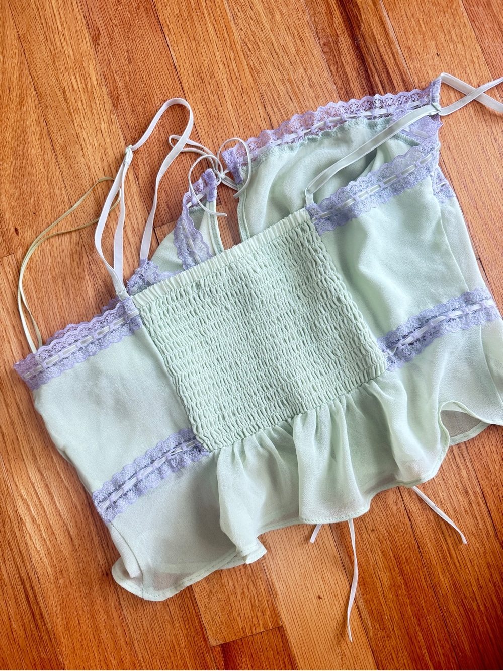 Kimchi Blue Mint Green and Lavender Lace Camisole - Picture 5 of 6